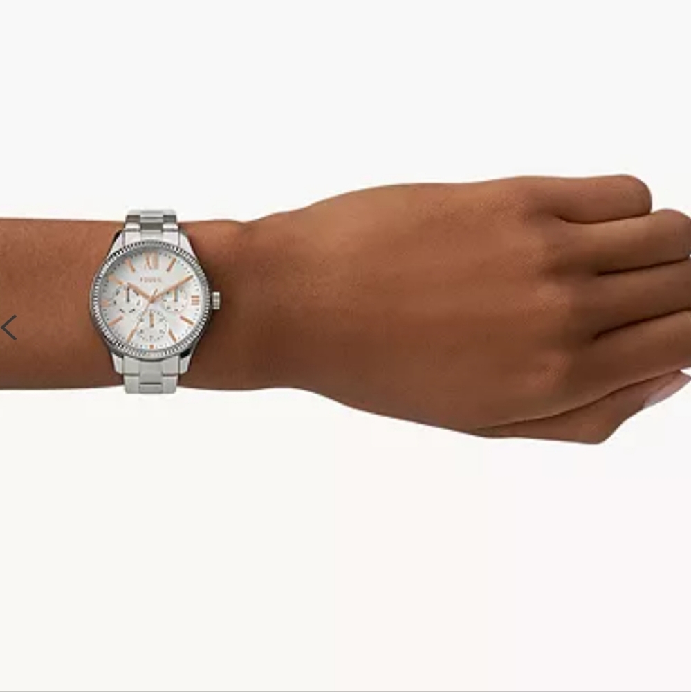 NWT! FOSSIL Rye Multifunction Two-Tone Stainless Steel Watch - Picture 3 of 9